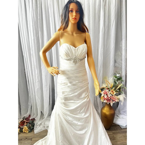 Demetrios Strapless Ivory Wedding Dress Style 4284 Discount Designer Wedding Dre - Picture 5 of 7